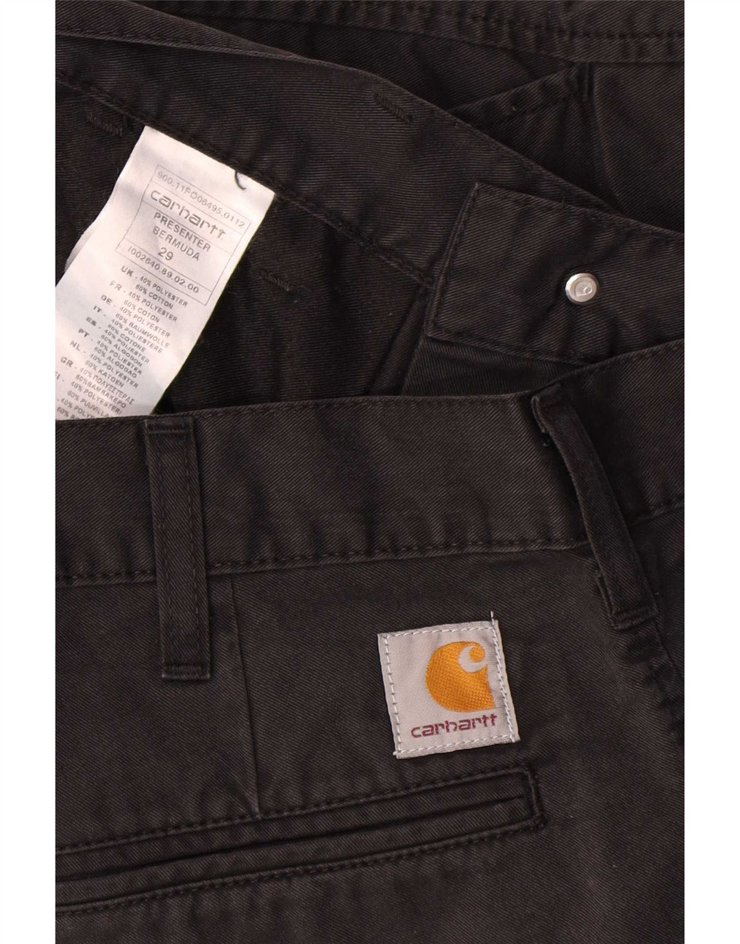 Carhartt Herren Bermudashorts W29 Small Schwarz Polyester