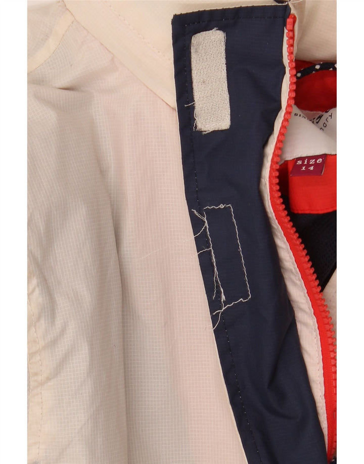Weird Fish Damen-Windbreakerjacke mit Kapuze, UK 14, Größe L, Weiß, Farbblock