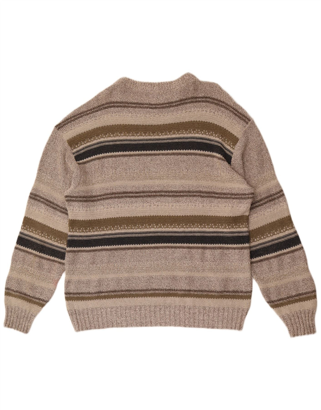 Angelo Litrico Herren-Pullover mit U-Boot-Ausschnitt, mittelgrau gestreifte Baumwolle