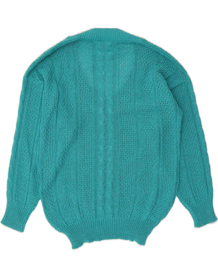VINTAGE Womens V-Neck Jumper Sweater EU 44 XL Turquoise Vintage Vintage and Second-Hand Vintage from Messina Hembry 