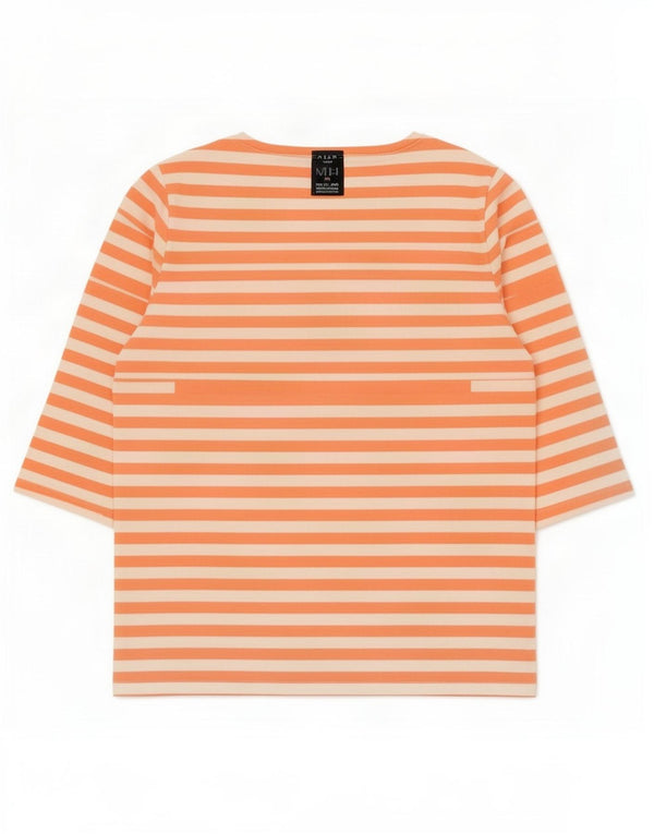 Crew Clothing Damen-Top, 3/4-Ärmel, UK 12, Mittelorange, gestreift, Baumwolle