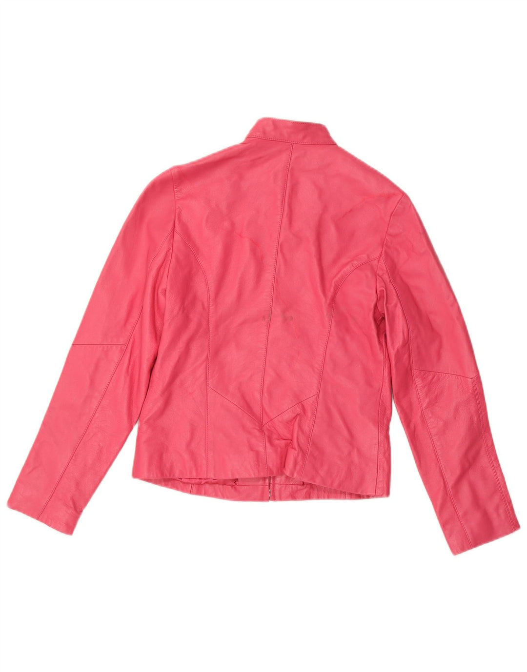 LAKELAND Womens Crop Leather Jacket UK 10 Small Pink Leather