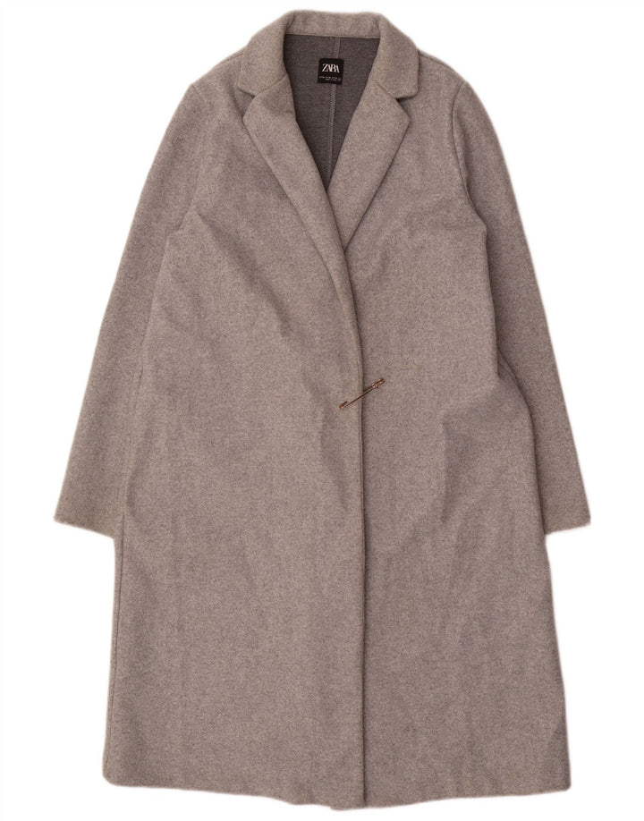 ZARA Damen Offener Mantel UK 18 XL Grau Polyester