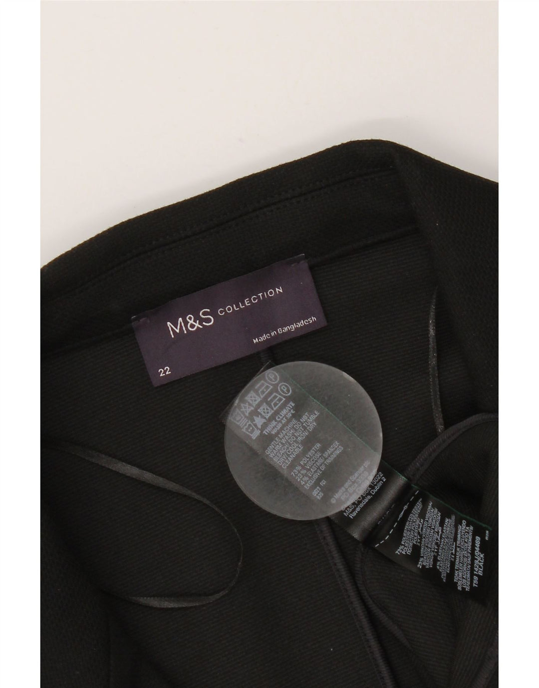 MARKS & SPENCER Damen 1-Knopf-Blazerjacke UK 22 3XL Schwarz Polyester
