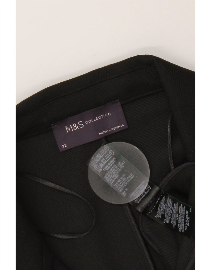 MARKS & SPENCER Damen 1-Knopf-Blazerjacke UK 22 3XL Schwarz Polyester