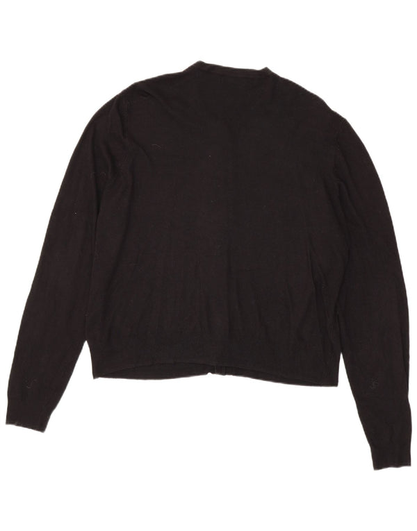 Marks & Spencer Damen Crop Cardigan Pullover UK 18 XL Schwarze Viskose
