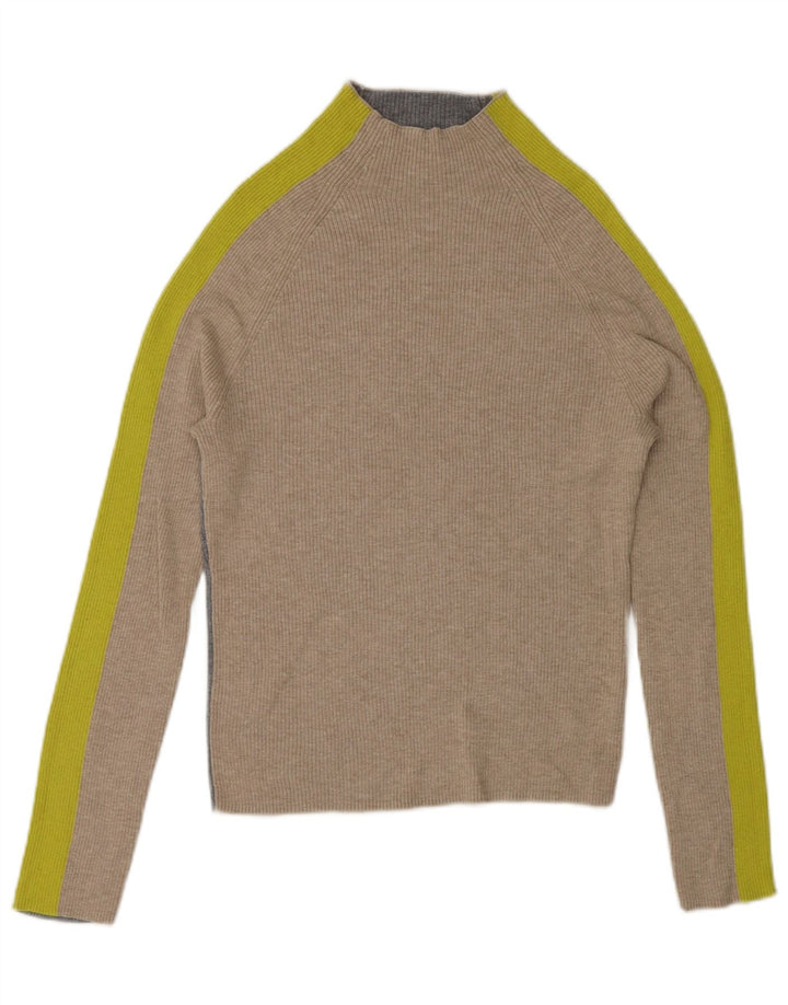 White Stuff Rollkragenpullover für Damen, Gr. 8, Größe S, Grau, Farbblock