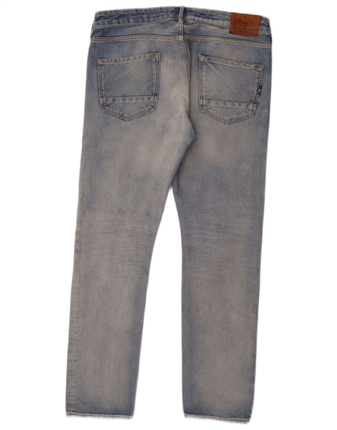 SCOTCH & SODA Herren Straight Jeans W34 L32 Blaue Baumwolle