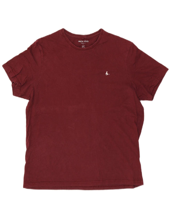 Jack Wills Mens Classic Fit T-Shirt Top Large Burgundy Cotton