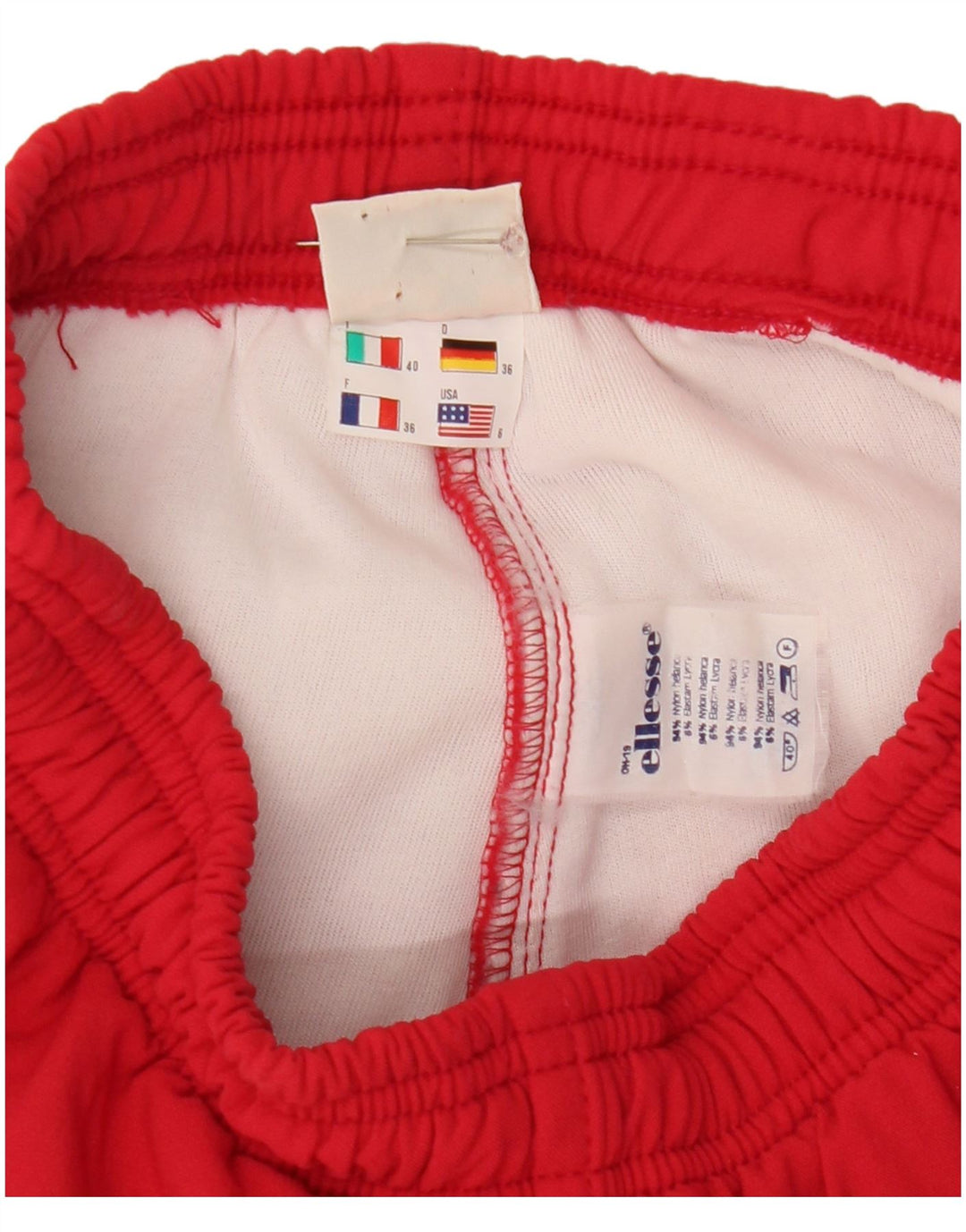 Ellesse Damen Steigbügel-Windbreakerhose US 6 Mittelrotes Nylon
