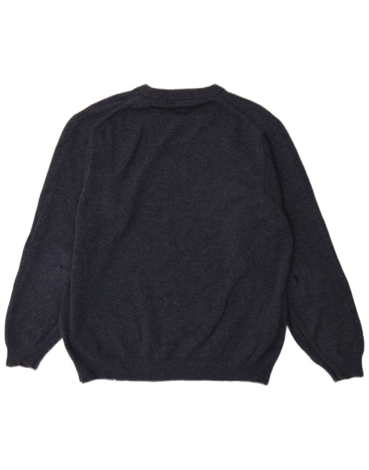 Marks & Spencer Herren-Pullover mit Rundhalsausschnitt, Mittelblaue Lammwolle