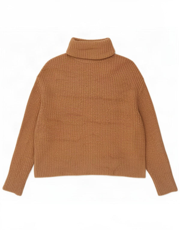 Zara Damen-Pullover mit Rollkragen, übergroß, Gr. 10, Größe S, Beige, Acryl