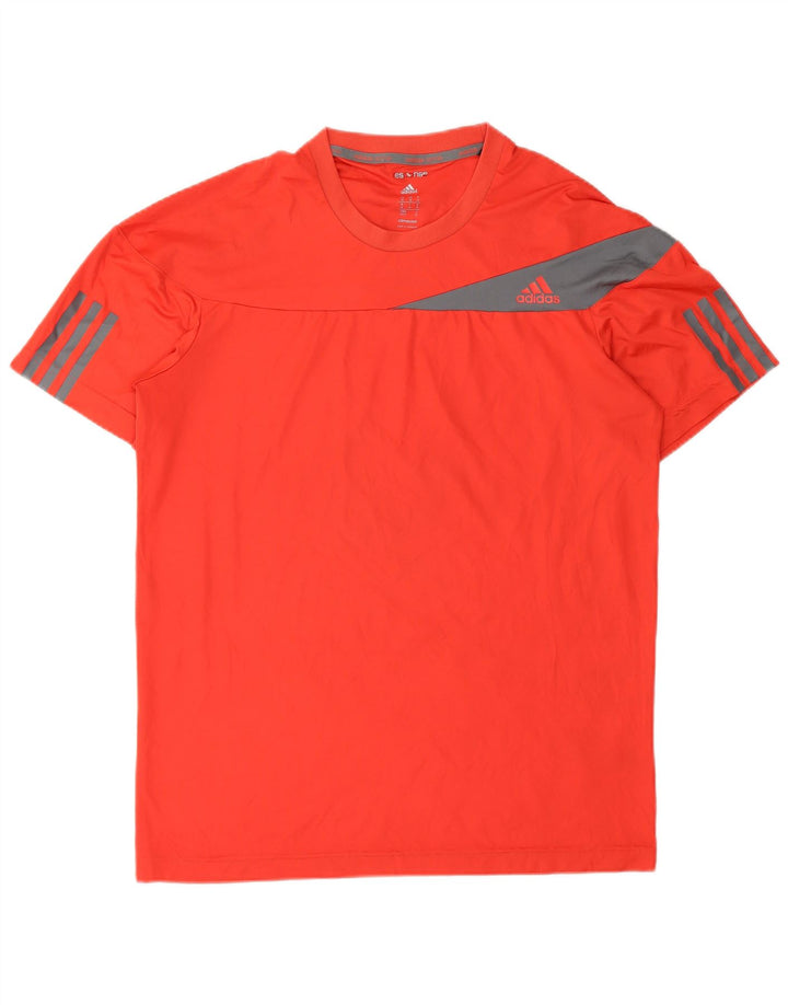 Adidas Herren Climacool T-Shirt Top Mittelrotes Colourblock-Polyester