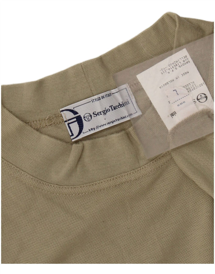 SERGIO TACCHINI Herren-Top, langärmelig, groß, Khaki, Baumwolle