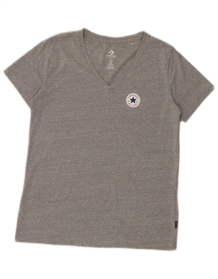 Converse Womens Classic Fit T-Shirt Top UK 10 Small Grau meliert