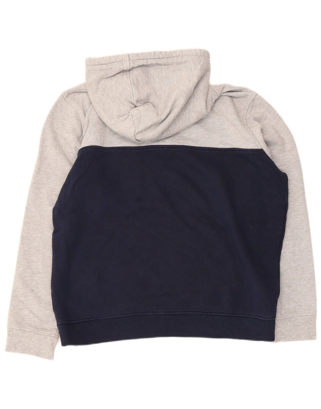 Fat Face Herren-Kapuzenpullover mit Knopfkragen, mittelgraue Blockfarben-Baumwolle