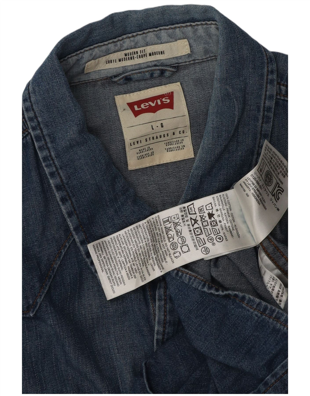 Levi's Herren-Jeanshemd mit moderner Passform, große blaue Baumwolle