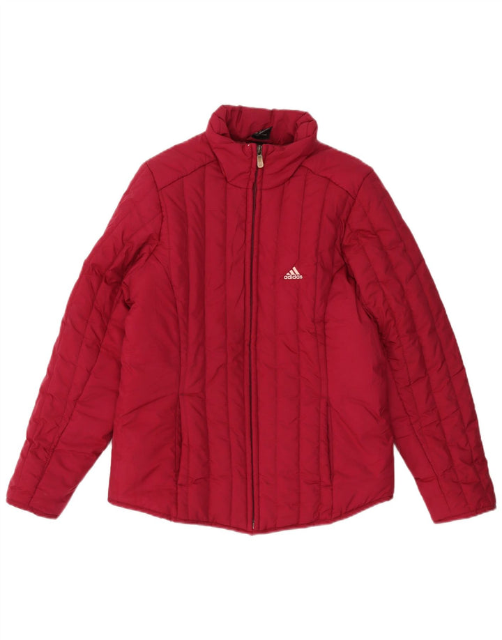 Adidas Damen Wattierte Jacke UK 10 Small Rot Polyester