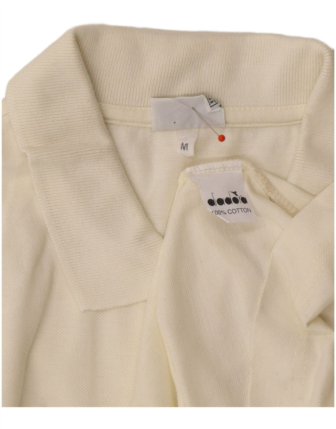DIADORA Herren-Poloshirt, mittelgroß, cremefarbene Baumwolle
