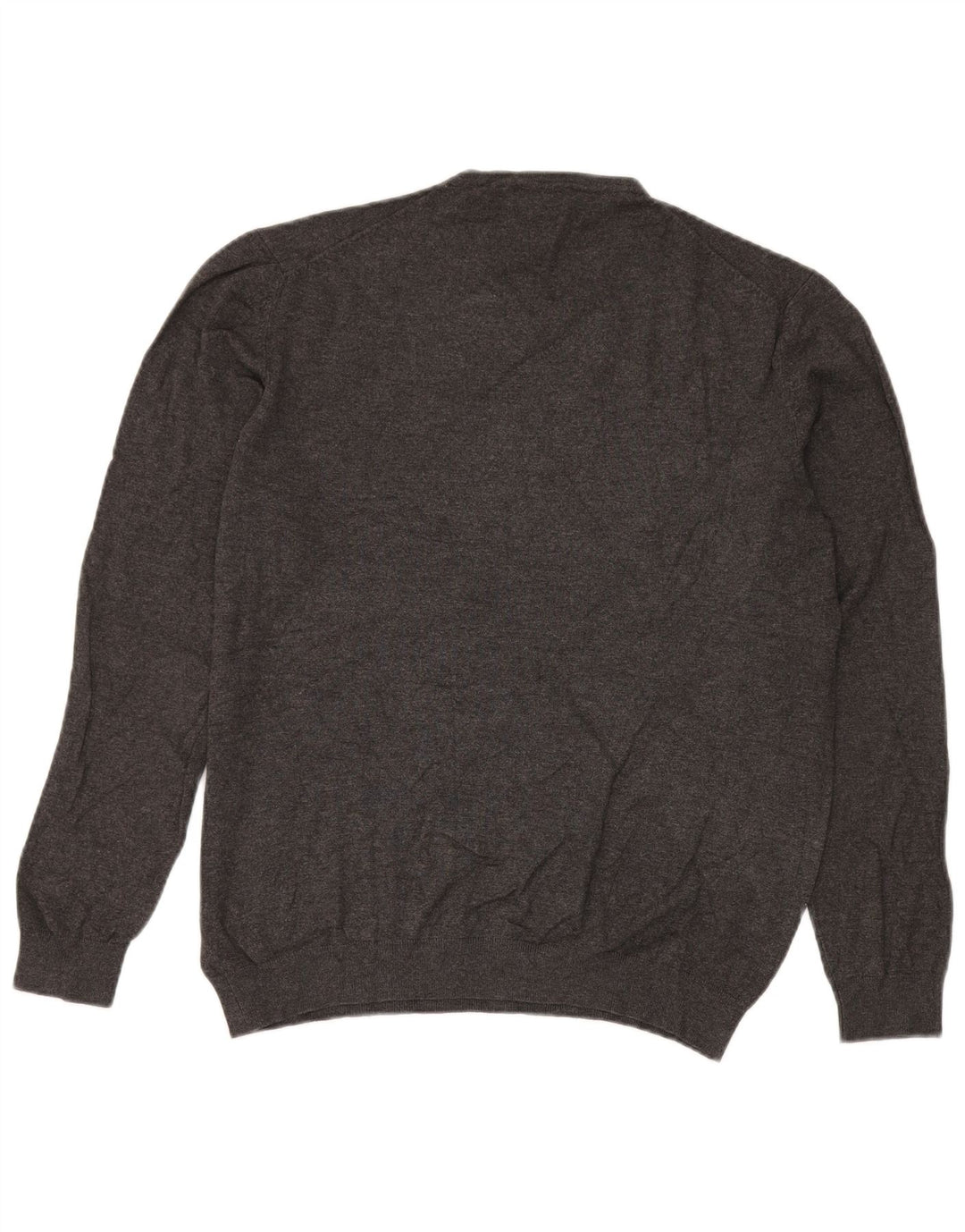 Zara Herren-Pullover mit V-Ausschnitt, Größe L, Grau