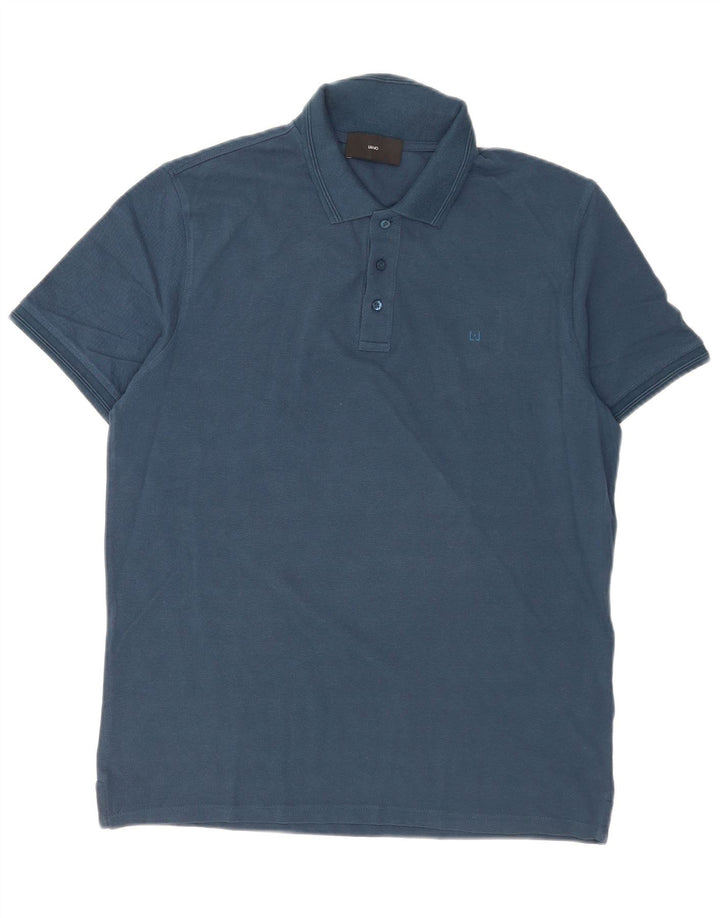 Liu Jo Herren-Poloshirt, mittelgroß, marineblau, Baumwolle