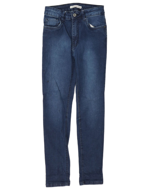 Calvin Klein Damen Skinny Jeans EU 38 Small W24 L27 Blaue Baumwolle