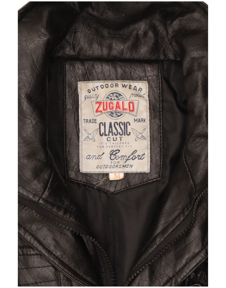 Vintage Herren Lederjacke UK 38 Medium Schwarz