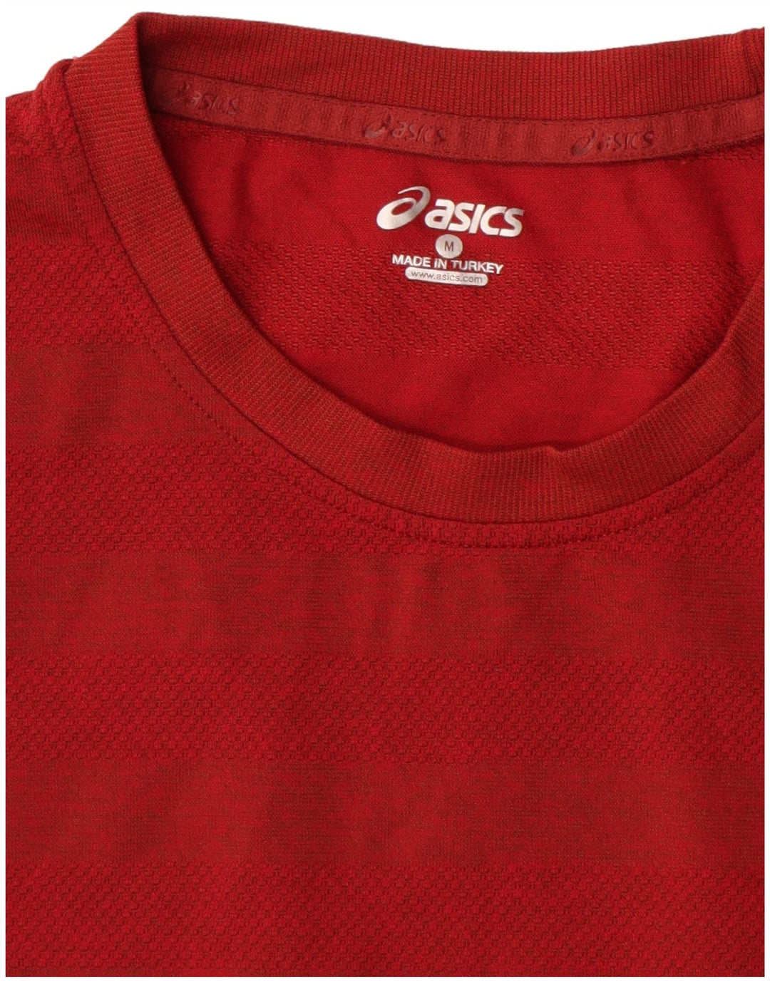 ASICS Herren T-Shirt Top Mittelrot gestreift
