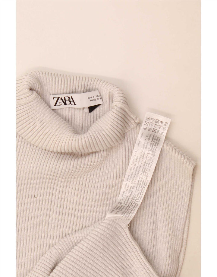 Zara Damen Weste Top UK 8 Small Graue Viskose