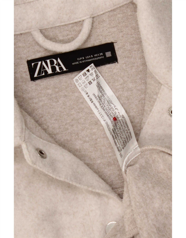 Zara Damen-Oversize-Flanellhemd, UK 10, Small, Grau, Polyester