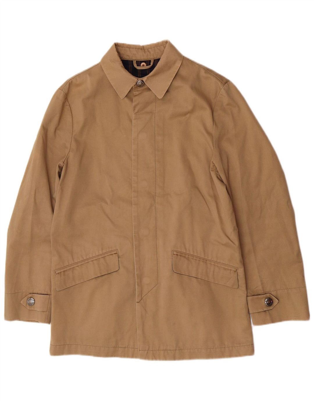 Barba Herrenmantel IT 46 Small Beige Baumwolle