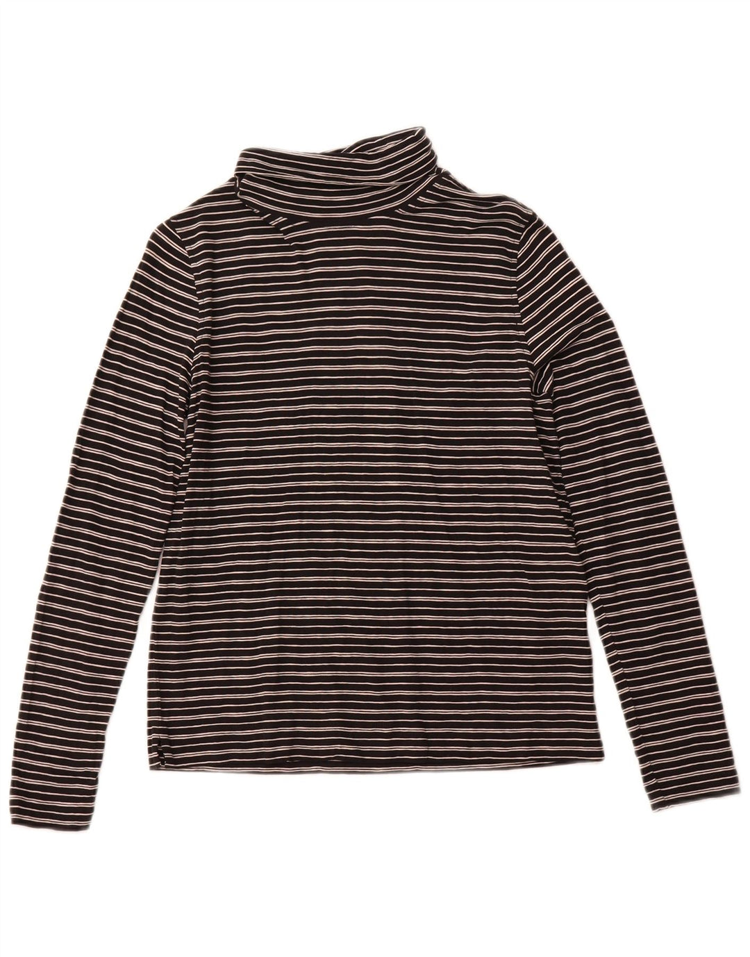 WHISTLES Damen-Top mit Rollkragen, langärmlig, UK 10, Größe S, schwarz, gestreift, Baumwolle