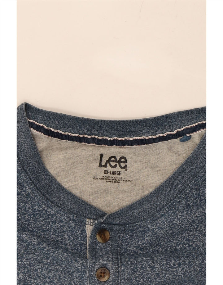 LEE Mens T-Shirt Top 2XL Blue Flecked Cotton Vintage Lee and Second-Hand Lee from Messina Hembry 