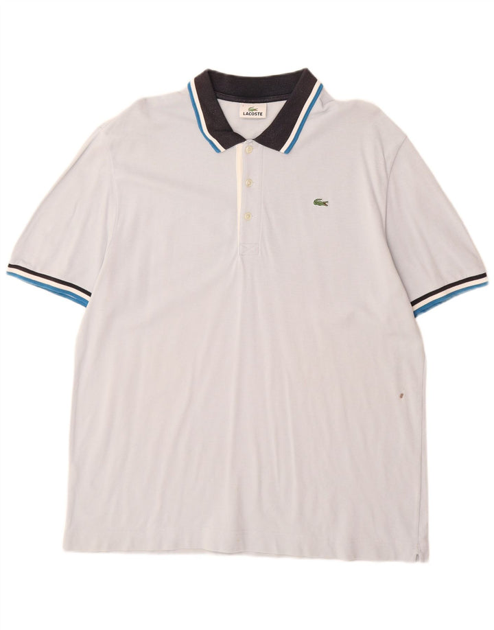 Lacoste Herren Poloshirt Größe 7 2XL Blaue Baumwolle