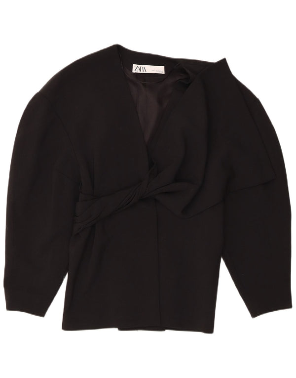 Zara Womens Blazer Jacket UK 10 Small Black Polyester