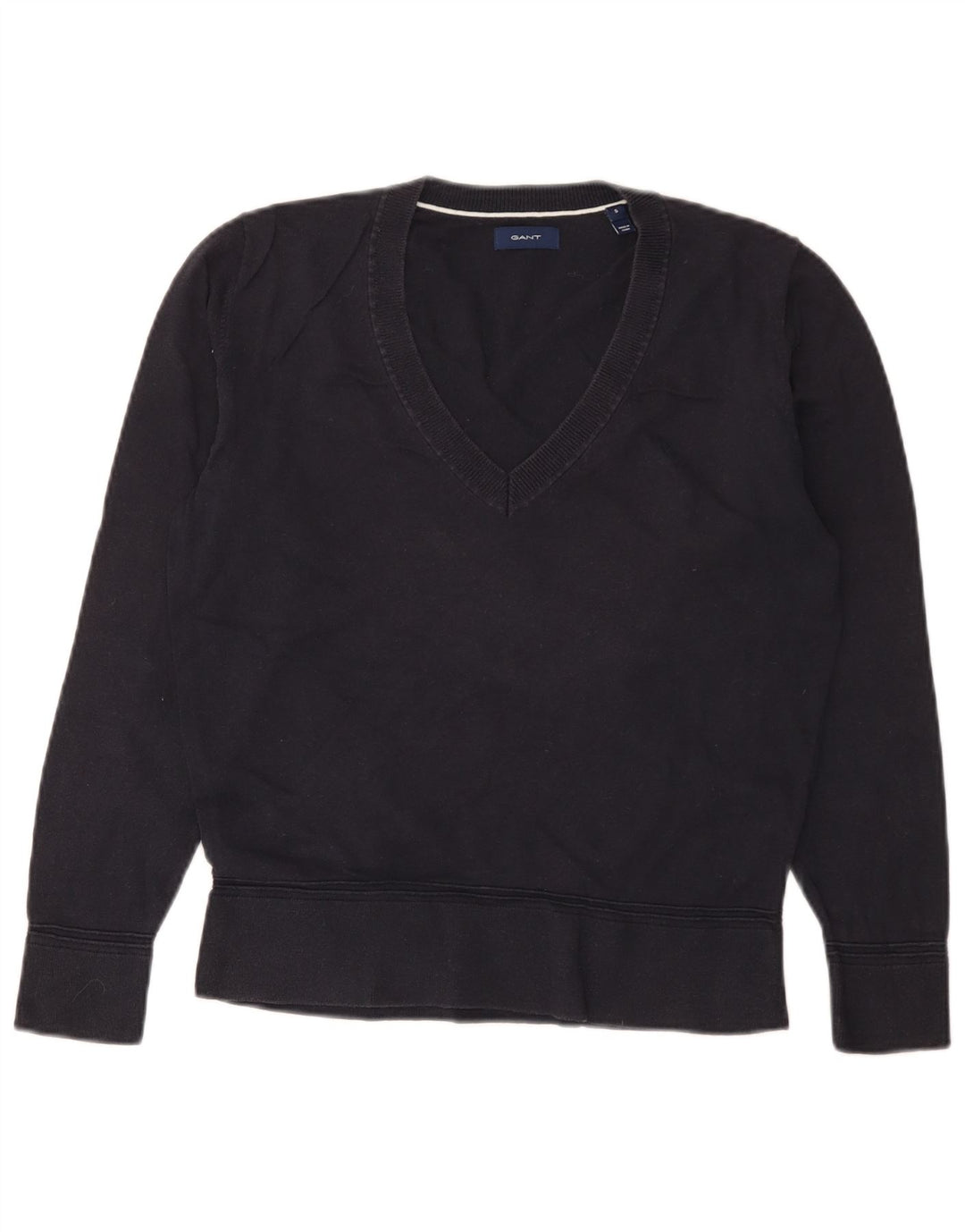 Gant Damen-Pullover mit V-Ausschnitt, Gr. 10, Marineblau