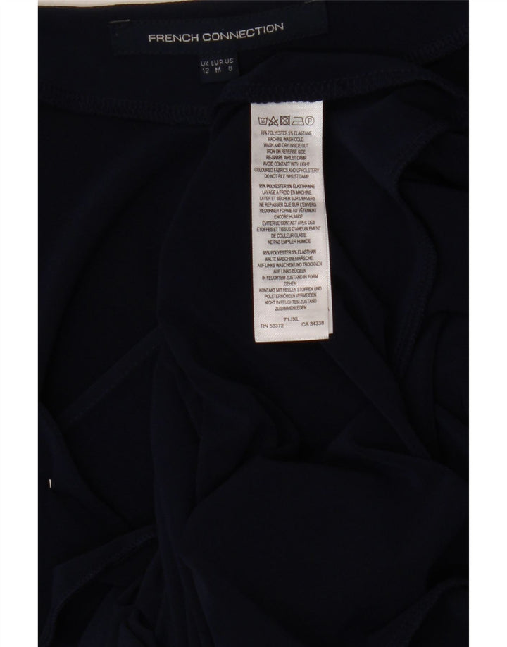FRENCH CONNECTION Womens 3/4 Sleeve Wrap Dress UK 12 Medium Navy Blue Vintage French Connection and Second-Hand French Connection from Messina Hembry 