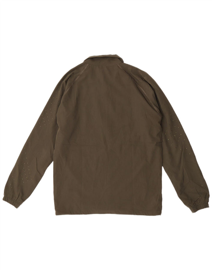 Asics Herren-Trainingsanzug-Top-Jacke, Mittelkhaki