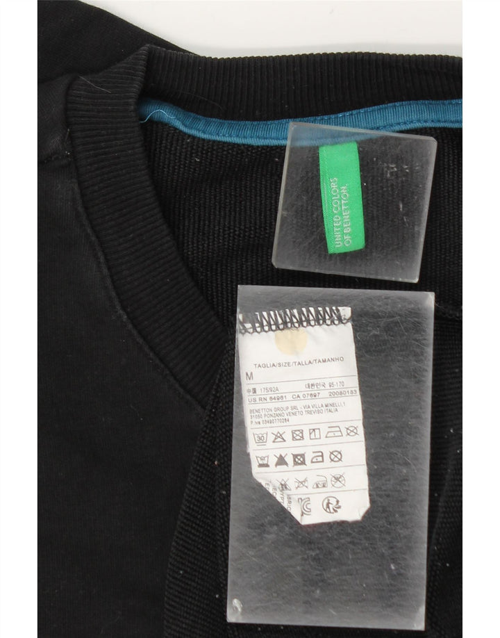 Benetton Herren-Sweatshirt mit Grafik, mittlere schwarze Baumwolle
