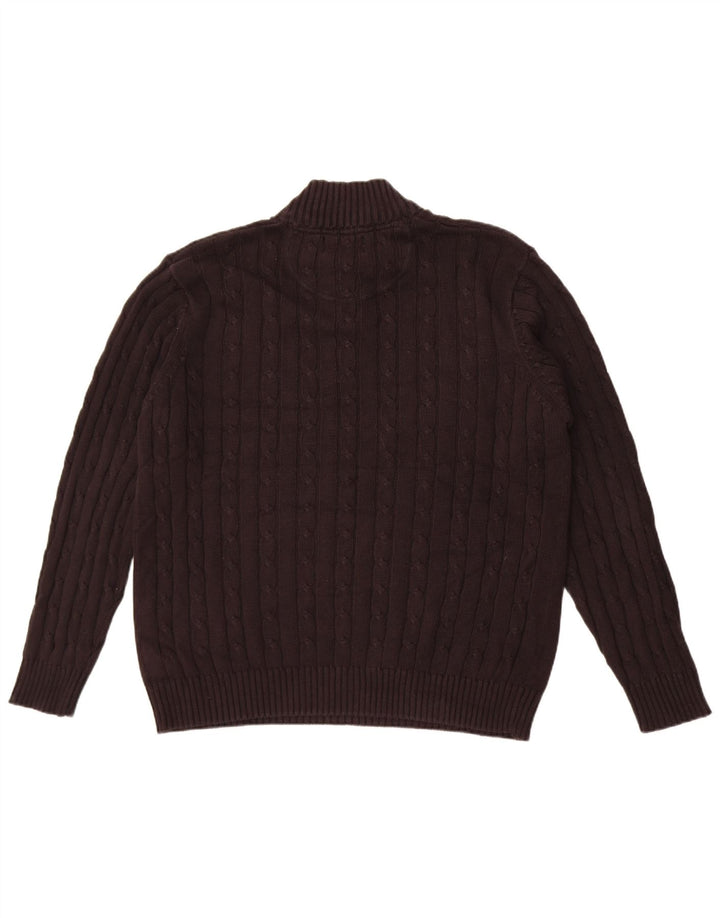 Marks & Spencer Herren Blue Harbour Pullover mit Reißverschluss am Hals, Größe L, Schwarz