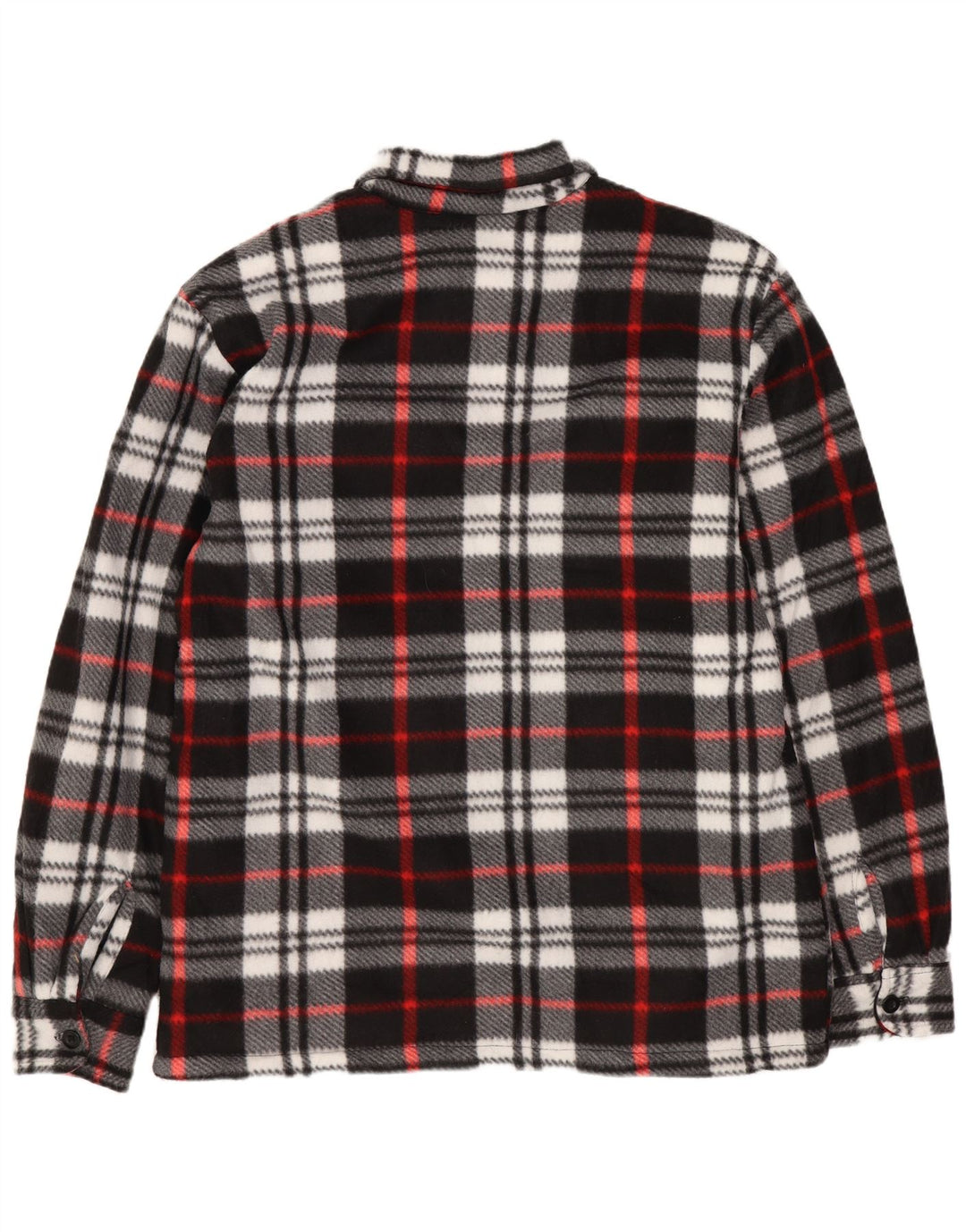 Vintage Herren Sherpa Lumberjack Flanellhemd Mittelschwarz kariertes Polyester