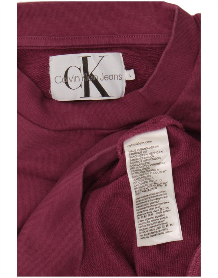 CALVIN KLEIN JEANS Damen Grafik-Sweatshirt-Pullover UK 16 Large Lila