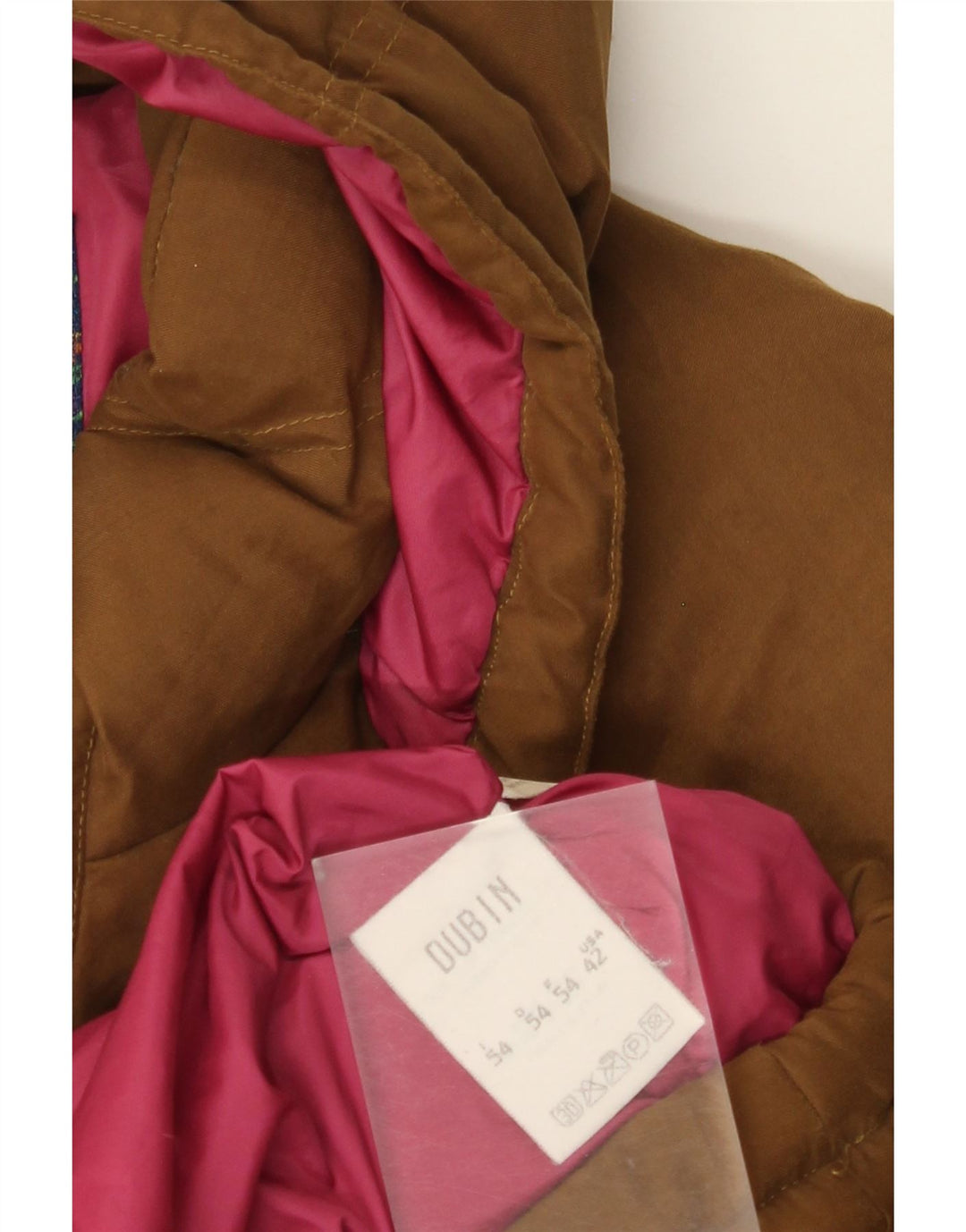 DUBIN Wattierte Herrenjacke mit Kapuze IT 54 2XL Braunes Polyester