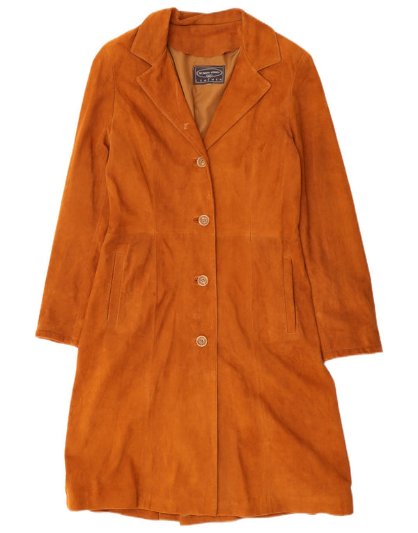 Roberta Ferrini Damen Wildledermantel UK 10 Small Braunes Leder