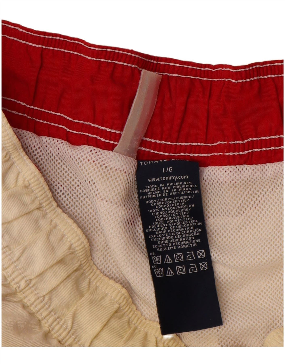 TOMMY HILFIGER Herren-Badeshorts mit Grafik, groß, gebrochenes Weiß, Farbblock