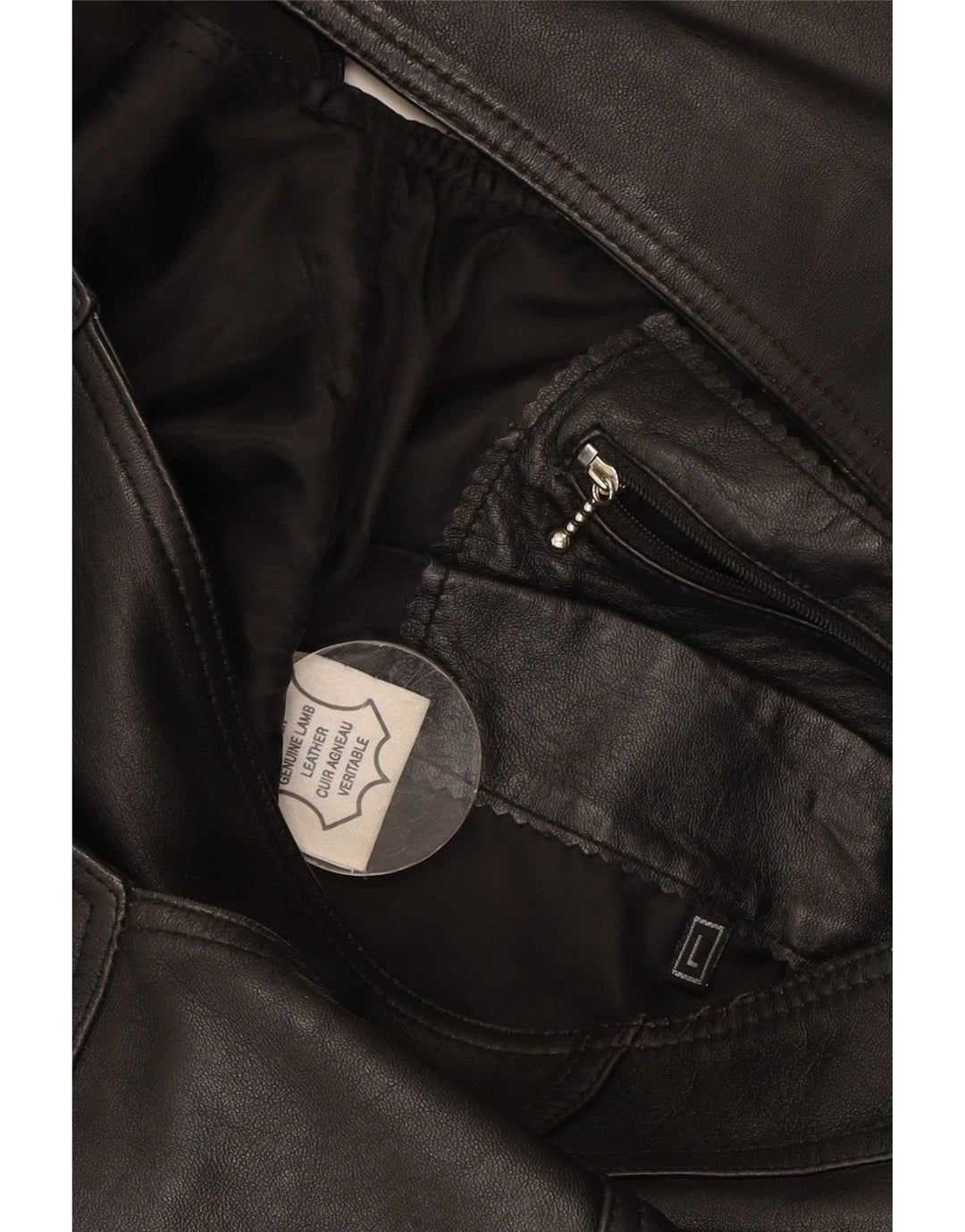 Vintage Herren Lederweste Großes schwarzes Leder