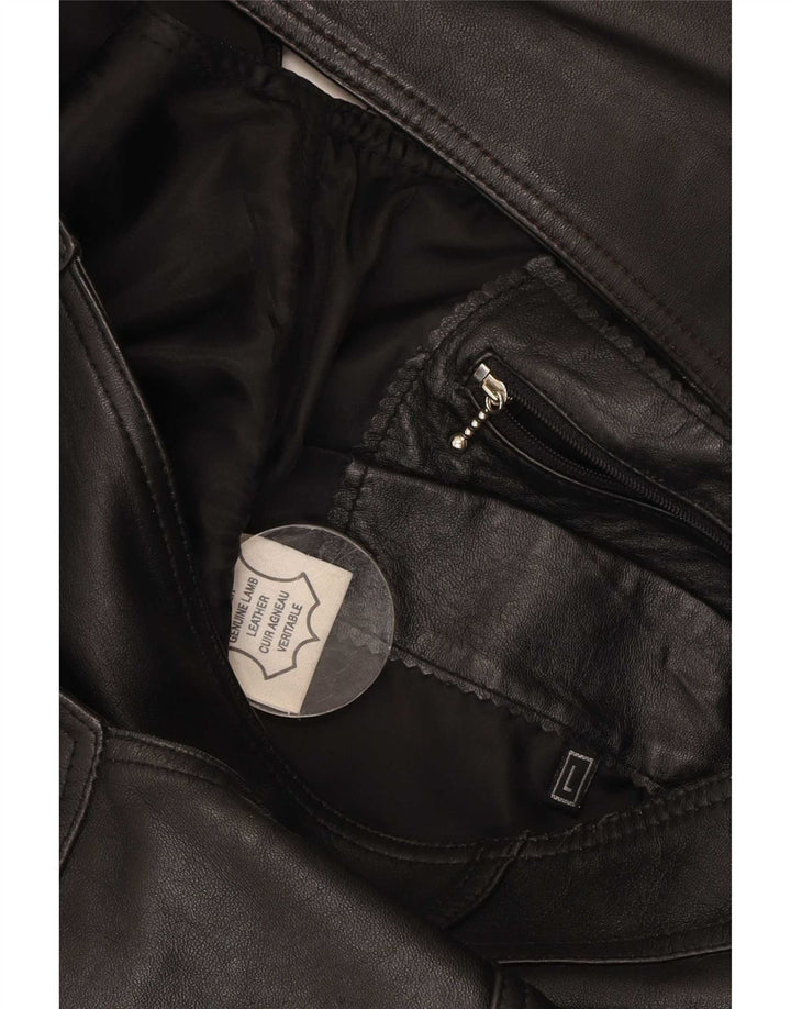 Vintage Herren Lederweste Großes schwarzes Leder