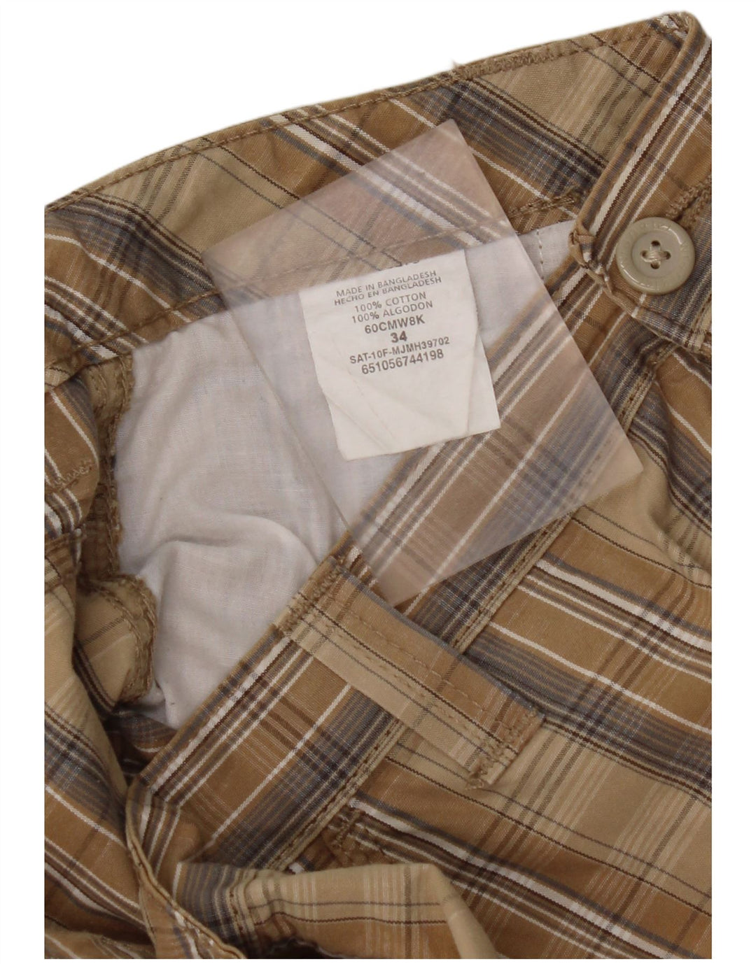 WRANGLER Herren-Cargo-Shorts W34, groß, braun kariert, Baumwolle