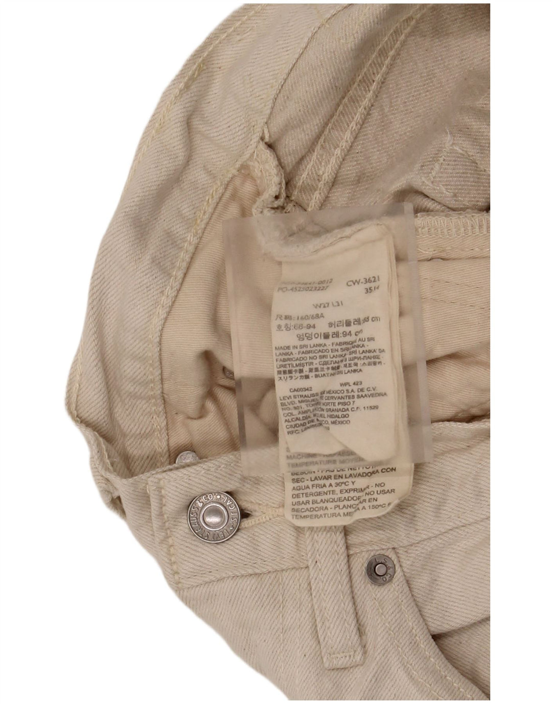 Levi's Damen High Rise Loose Jeans W27 L31 Beige Baumwolle