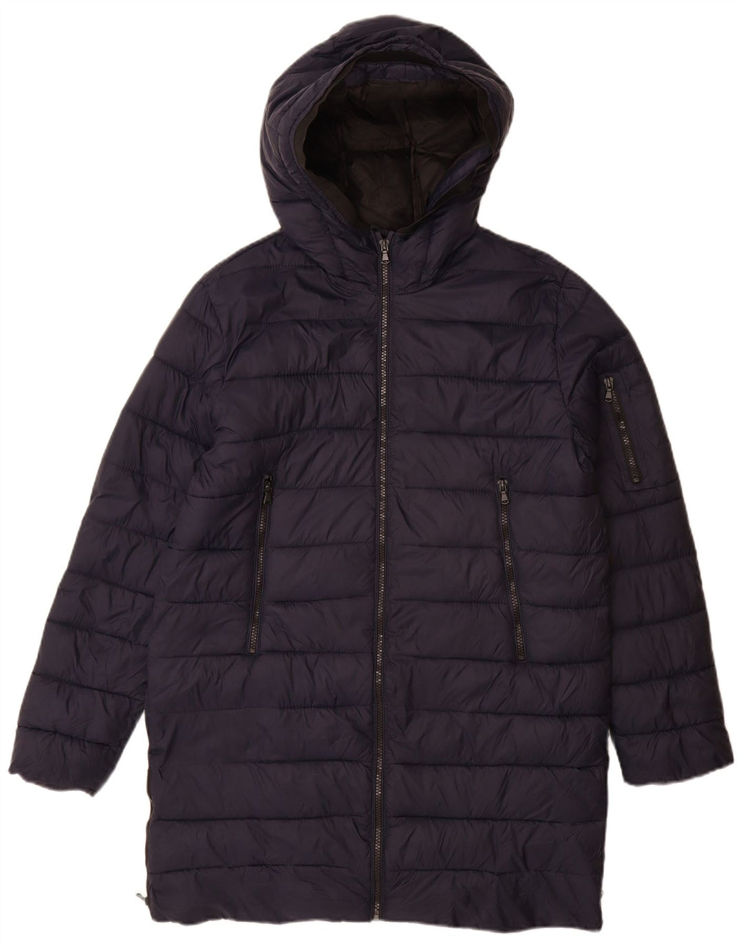 Zara Wattierter Mantel mit Kapuze für Jungen, 13–14 Jahre, Marineblau